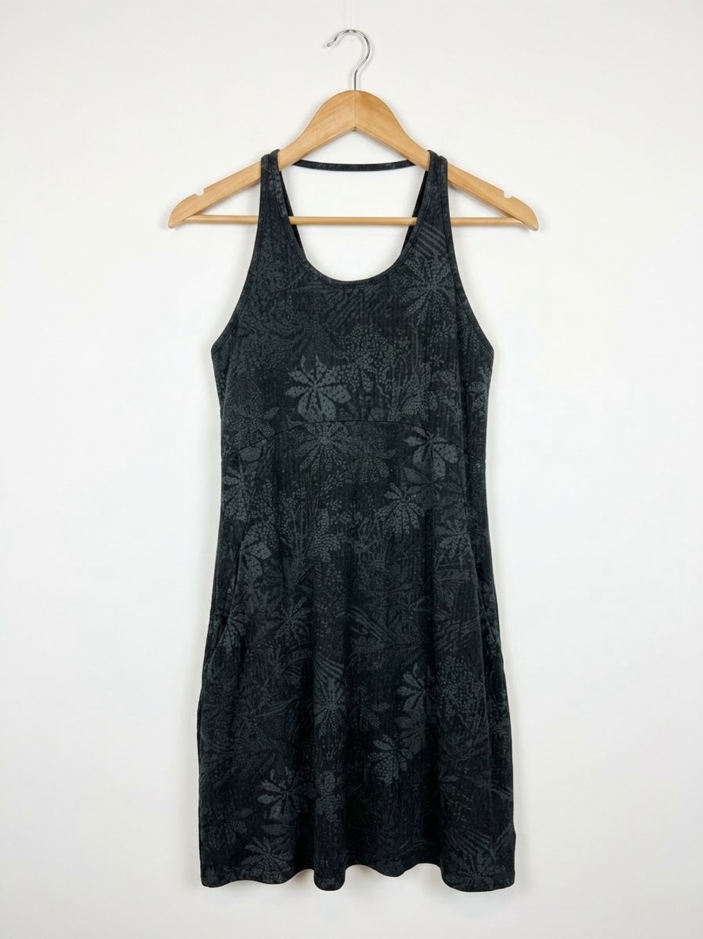 Columbia Black Floral-Print Tank Mini Dress